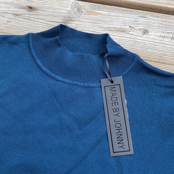 Johnny- Blue Sweater/ Mid Turtle Neck Shirt - Picture 4 of 5